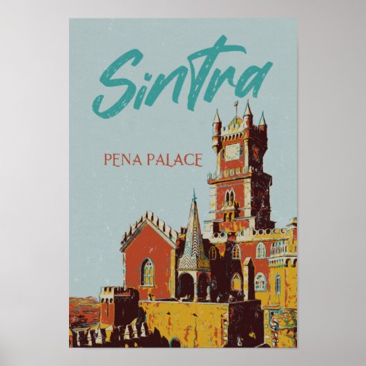 Sintra Pena Palace Illustration Portugal Vintag Poster (Vorne)