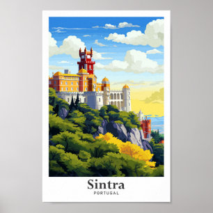 Sintra Portugal Art Vintage Reise Illustration Poster