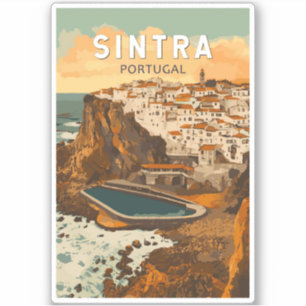 Sintra Portugal Illustration Travel Art Vintag Aufkleber