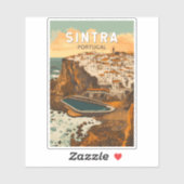 Sintra Portugal Illustration Travel Art Vintag Aufkleber (Blatt)