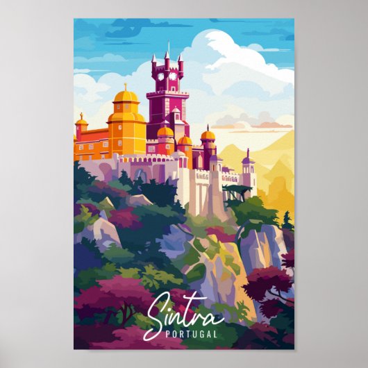 Sintra Portugal Vintage - Illustration Poster (Vorne)