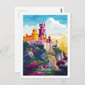 Sintra Portugal Vintage - Illustration Postkarte (Vorne/Hinten)