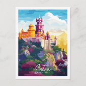 Sintra Portugal Vintage - Illustration Postkarte (Vorderseite)