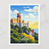 Sintra Portugal Vintage Illustration Postkarte (Vorderseite)