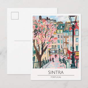 Sintra Portugal Vintage Kunst Illustration Reise Postkarte