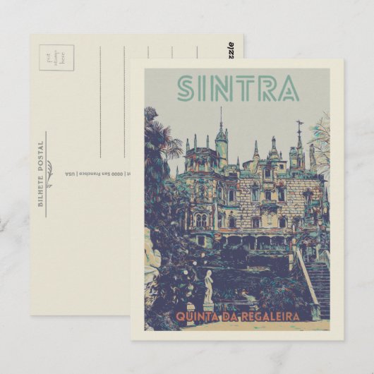 Sintra Regaleira Palast Abbildung Portugal Postkarte (Vorne/Hinten)