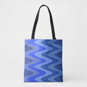 Sinus Waves Muster - Blau Mix + Ihre Ideen Tasche