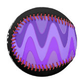 Sinus Waves Muster - lila violette Farbe + Ihre Id Baseball (Vorderseite Links)