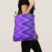Sinus Waves Muster - lila violette Farbe + Ihre Id Tasche (Von Nahem)