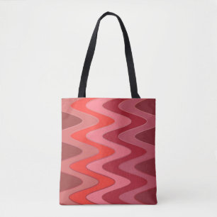 Sinus Waves Muster - roter Mix + Ihre Ideen Tasche