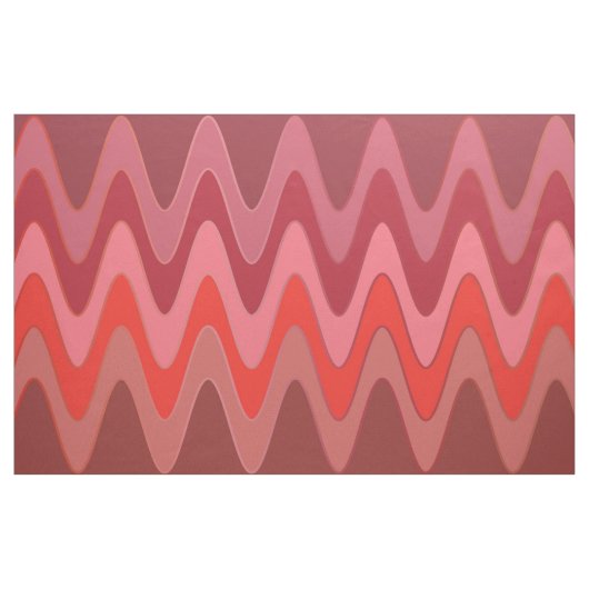 Sinus Waves red + Ihre Ideen Stoff (Yard (91,4 cm))