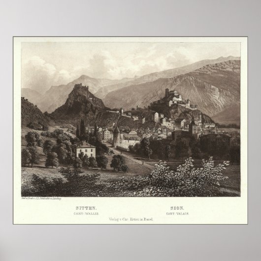 Sion in der Schweiz aus der Antike Poster (Vorne)