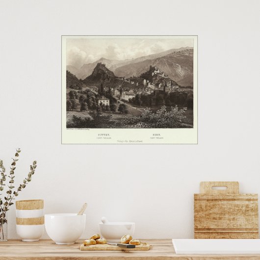 Sion in der Schweiz aus der Antike Poster (Küche)