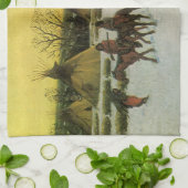 Sioux Camp in Wounded Knee von John Hauser Geschirrtuch (Gefaltet)