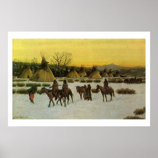 Sioux Camp in Wounded Knee von John Hauser Poster (Vorne)