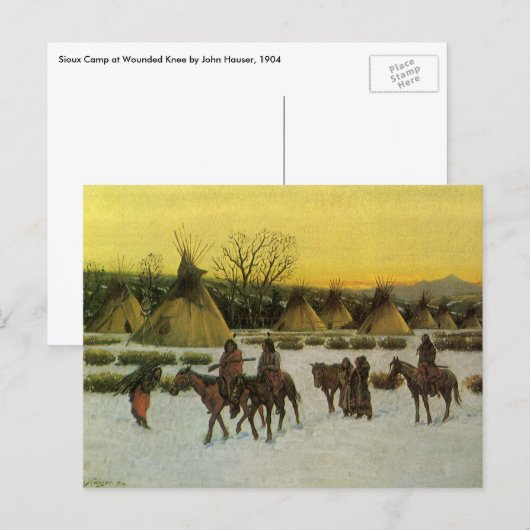 Sioux Camp in Wounded Knee von John Hauser Postkarte (Vorne/Hinten)