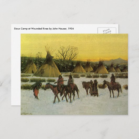 Sioux Camp in Wounded Knee von John Hauser Postkarte (Vorne/Hinten)