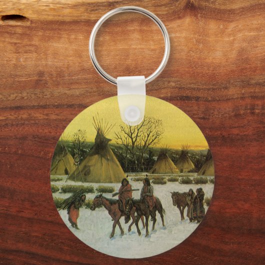 Sioux Camp in Wounded Knee von John Hauser Schlüsselanhänger (Rückseite)