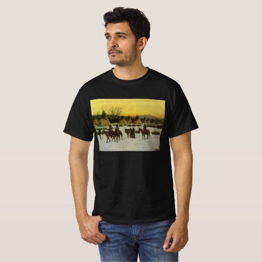 Sioux Camp in Wounded Knee von John Hauser T-Shirt (Vorne ganz)