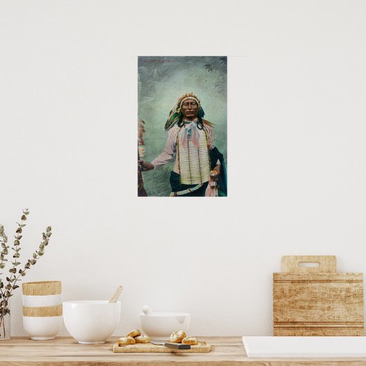 Sioux Chief Iron Schwanz Portrait Poster (Küche)