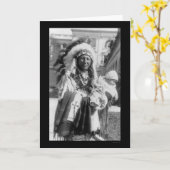 Sioux Chief Spotted Crow and Baby 1929 Karte (Gelbe Blume)