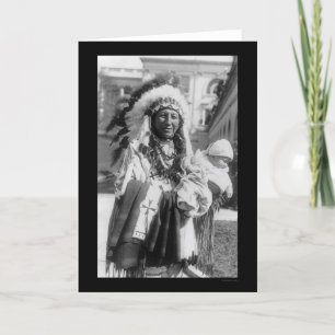 Sioux Chief Spotted Crow and Baby 1929 Karte