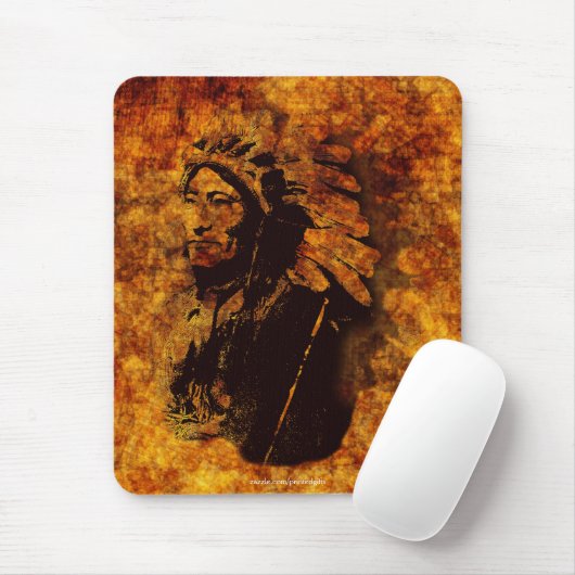 Sioux Chieftain Native American Gift Mousepad (Mit Mouse)