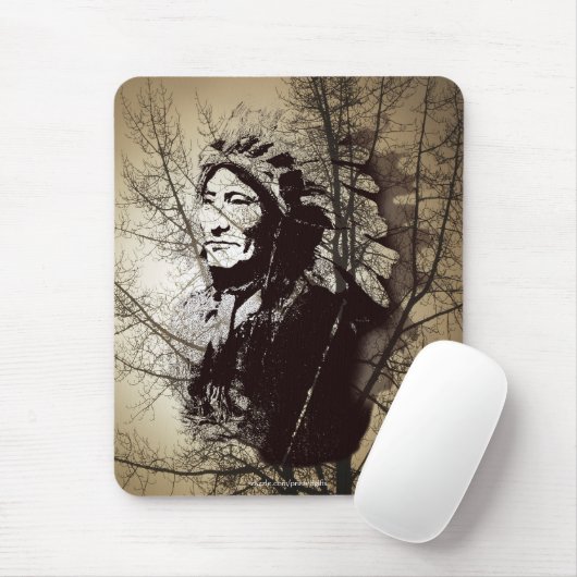 Sioux Chieftain Native American Gift Mousepad (Mit Mouse)