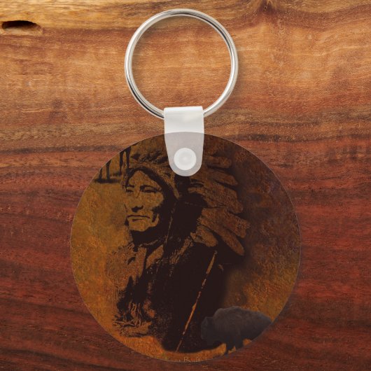 Sioux Chieftain Native American Gift Schlüsselanhänger (Vorderseite)