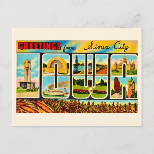  Sioux City IO Grüße  Postkarte (Vorderseite)