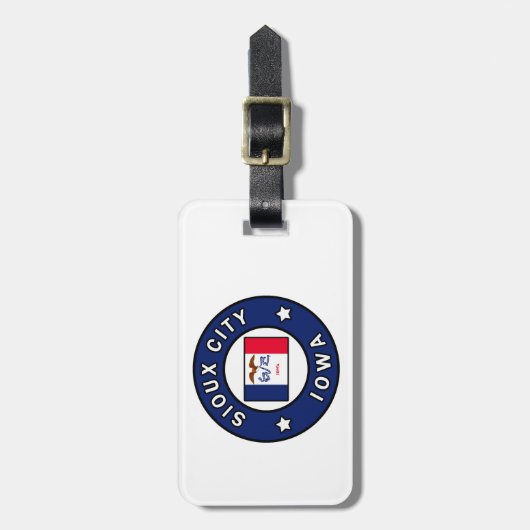 Sioux City Iowa Gepäckanhänger (Vorderseite vertikal)