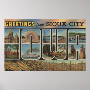 Sioux City, Iowa - große Buchstabe-Szenen 2 Poster