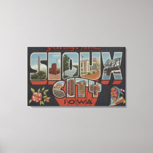 Sioux City, Iowa - große Buchstabe-Szenen Leinwanddruck