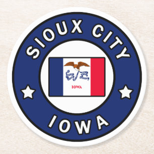Sioux City Iowa Runder Pappuntersetzer