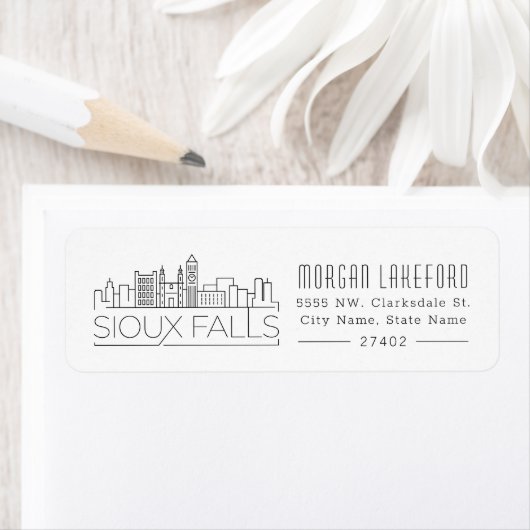 Sioux Falls, S. Dakota Stylized Skyline | (Insitu)