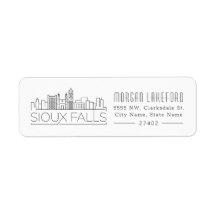 Sioux Falls, S. Dakota Stylized Skyline |