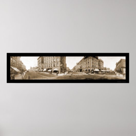 Sioux Falls SD Streets Foto 1907 Poster (Vorne)