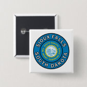 Sioux Falls South Dakota Button (Vorne & Hinten)