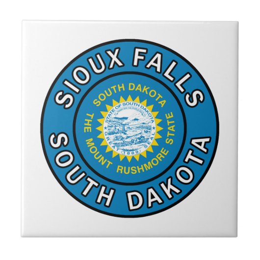 Sioux Falls South Dakota Fliese (Vorderseite)