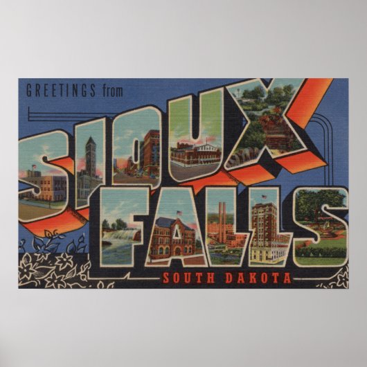 Sioux Falls, South Dakota - Große Buchstabenszenen Poster (Vorne)