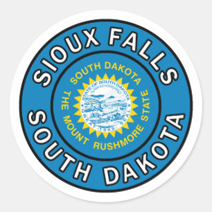 Sioux Falls South Dakota Runder Aufkleber