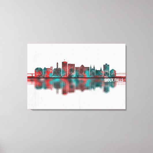 Sioux Falls South Dakota Skyline Leinwanddruck (Vorderseite)
