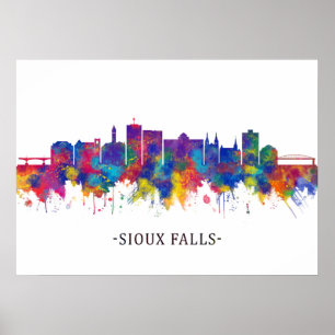 Sioux Falls South Dakota Skyline Poster