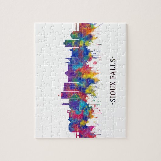 Sioux Falls South Dakota Skyline Puzzle (Vertikal)