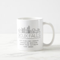 Sioux Falls Stylized Skyline | Benutzerdefinierter