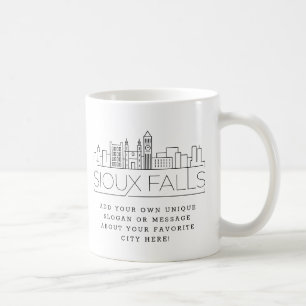 Sioux Falls Stylized Skyline   Benutzerdefinierter Kaffeetasse