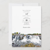 Sioux Falls Wasserfall Hochzeit Einladung (Vorderseite)