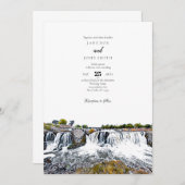 Sioux Falls Wasserfall Hochzeit Einladung (Vorne/Hinten)