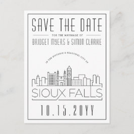 Sioux Falls Wedding Stylistic Skyline Save the Dat Postkarte