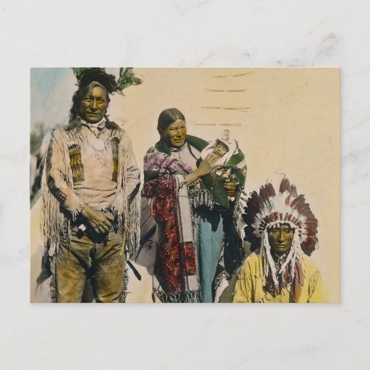 Sioux Indian Gray Eagle and Family Stereoview Postkarte (Vorderseite)